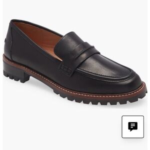 Black Leather Madewell Penny Loafers for Women